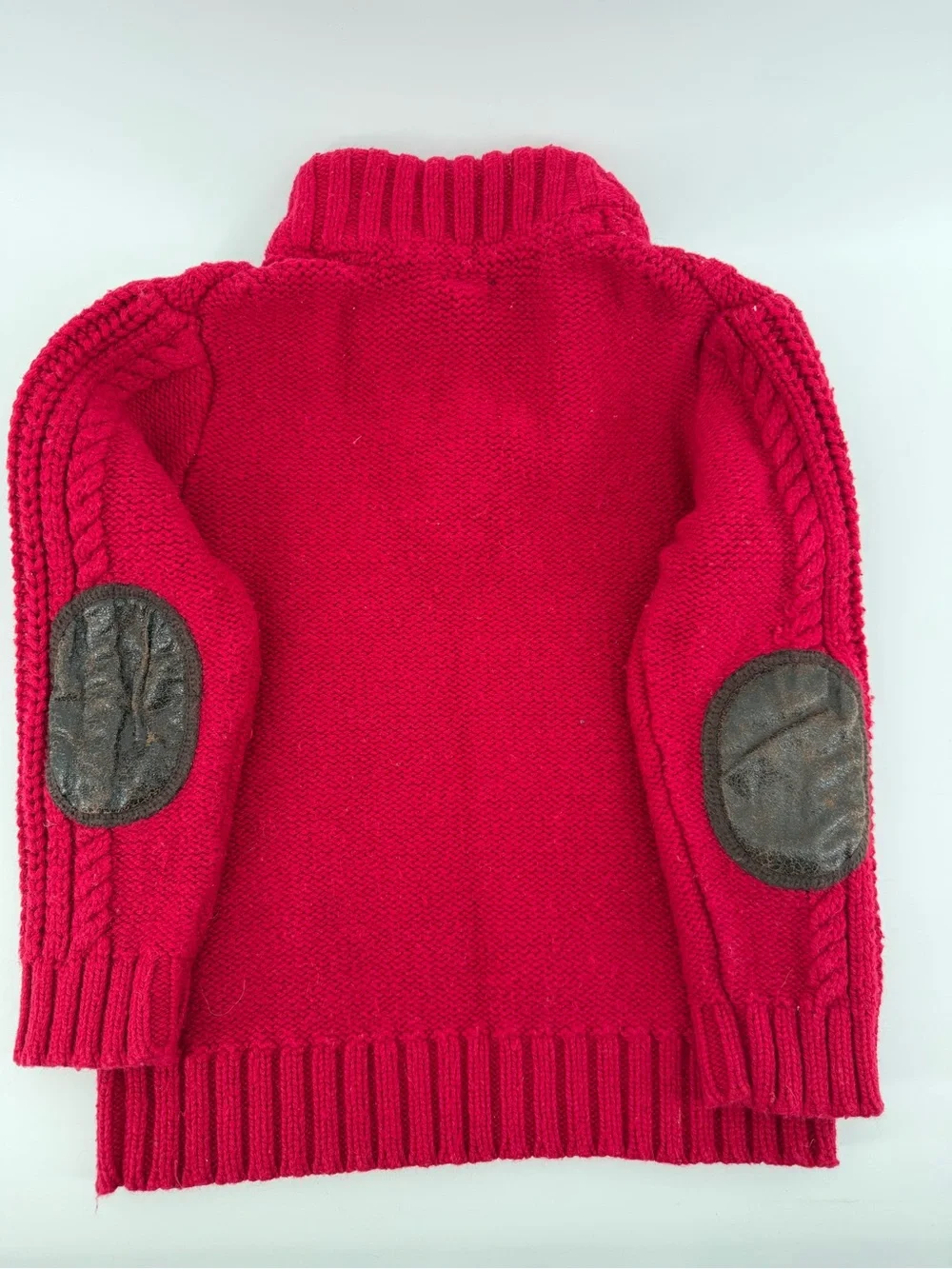 baby GAP Red Cable-Knit Pullover Sweater with Sherpa Collar